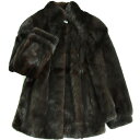 【中古】良品▼SAGA MINK サガミンク 本毛皮コート ダークブラウン 毛質艶やか・柔らか◎