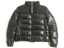 【中古】極美品◎18-19AW MONCLER モンクレール BRUEL フード入り ロゴワッペン付 ダウンジャケット ブラック 2 正規品 ルーマニア製