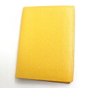 【中古】美品▽HERMES エルメス アジェンダミニ クシュベル メモ帳/ノート/手帳カバー イエロー フランス製 箱・アドレス帳付き