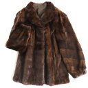 【中古】毛並み極美品▼MINK ミンク 本毛皮コート ダークブラウン F 毛質艶やか・柔らか◎