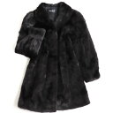 【中古】極美品▼TOGUE MINK ミンク 本毛皮コート ブラック 毛質艶やか・柔らか◎
