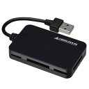 グリーンハウス 3ポートUSBハブ付USB2.0カードリーダ/ライタ(45メデイア) 「GH-CR45UHK」