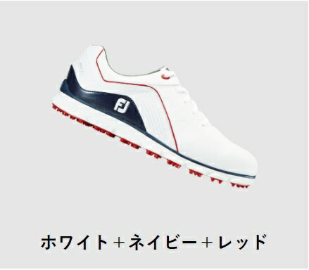 フットジョイ プロエスエル レース ホワイトネイビーレッド FOOTJOY PRO/SL Lace 53285 ゴルフ シューズの画像