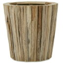 鉢カバー チークウッド コニック L55型 13号用 全高55cm×直径55cm 底穴なし 天然木材 プランター 植木鉢