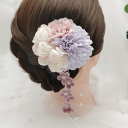 髪飾り ヘアアクセサリー 3点セット 浴衣 結婚式 成人式 七五三 卒業式 和装 花 クリップタイプ[K](T)