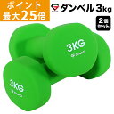 【ポイント最大25倍】GronG(グロング) ダンベル 3kg 2個セット グリーン