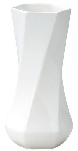フラワーベース 陶器 六角ツイスト ホワイト 白 大 花器 花瓶 シンプル 【あす楽対応】...:grooveplan:10015880