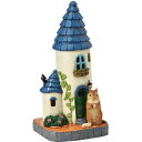 ソーラーオーナメント(青い屋根のおうち) 光センサー付き 太陽光 LED レジン リス 家 動物 かわいい