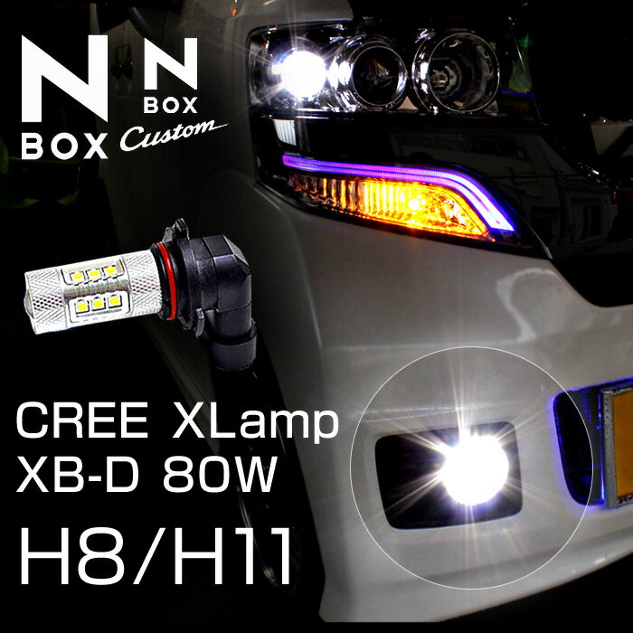 N　BOX専用H8　H11フォグランプ　80W級cree社製　XBD光源搭載　16led …...:groovy-gbt:10027918