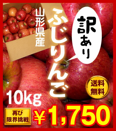 1750円！山形産訳ありふじりんご10kg【送料無料】【ポイント5倍！】