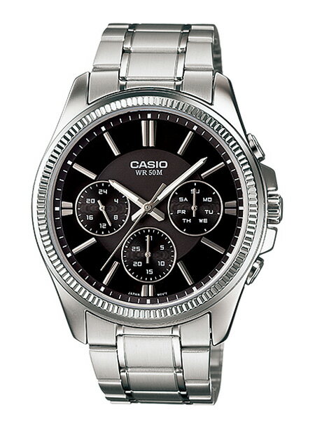 CASIO STANDARD ANALOGUE MENS カシオ スタンダード アナログ メンズ MTP-1375D-1A 腕時計 シルバー ブラック 黒 日本未発売