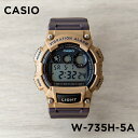 【10年保証】CASIO カシオ スタンダード W-735H-5A 腕時計 メンズ レディース キッズ 子供 男の子 女の子 チープカシオ チプカシ デジタル 日付 防水ベージュ ブラウン 茶 海外モデル