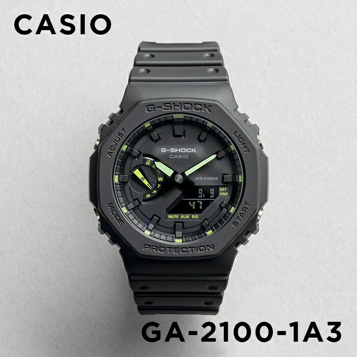 【10年保証】CASIO G-SHOCK カシオ Gショック GA-2100-1A3 腕時計 時計 ブランド メンズ キッズ 子供 男の子 アナデジ 日付 カレンダー 防水 ブラック <strong>黒</strong> グリーン 黄緑 <strong>カシオーク</strong> ギフト プレゼント