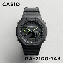 【10年保証】CASIO G-SHOCK カシオ Gショック GA-2100-1A3 腕時計 時計 ブランド メンズ キッズ 子供 男の子 アナデジ 日付 カレンダー 防水 ブラック 黒 <strong>グリーン</strong> 黄緑 カシオーク ギフト プレゼント