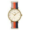 TIMEX WEEKENDER FAIRFIELD 37mm LADYS タイメックス ウィークエンダー フェアフィールド 37mm レディース TW2P91600 腕時計 時計 ゴールド 金 アイボリー ストライプ ナイロンベルト