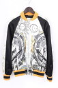 グッチ/GUCCI 【17SS】【Jayde Fish】グラフィックプリントリブ切替シルクスカジャンブルゾン(40/ホワイト×ブラック×オレンジ)【01】【メンズ】【916071】【新古品】bb20#rinkan*N