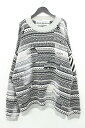オフホワイト/OFF-WHITE 【18AW】【DESTROYED CREWNECK】ノルディック柄オーバーサイ