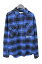 オフホワイト/OFF-WHITE 【18AW】【QUOTE FLANNEL SHIRT】オーバーサイズフランネルチェックシャツ(M/ブルー×ブラック)【HJ12】【メンズ】【416081】【新古品】bb20#rinkan*N