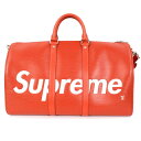 シュプリーム/SUPREME ×ルイヴィトン/LOUISVUITTON 【17AW】【LV Keepal Bandouliere 45】エピレザーボストンバッグ(45/レッド)【SB01】【小物】【717081】【中古】bb92#rinkan*S