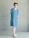 fog linen work リュリュ ワンピース ターコイズTURQUOISE 【送料無料】【フォグリネン】