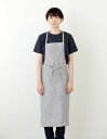 fog linen work リネンフルエプロン グレーホワイトストライプ 【フォグリネン】【メール便OK】