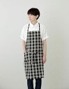 fog linen work　リネンデイリーエプロン ブラックナチュラルチェック　【フォグリネン】【メール便OK】