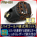 湯もみ型付け券・ランドリー袋付き ハイゴールド FFM-K01 ブラック×ブラウン紐 右投げ用 激安なのに高品質な硬式用ファーストミット 限定品 しっかりした革でオススメ【グローブ 野球 硬式 型付け無料 高校野球対応】02P03Dec16