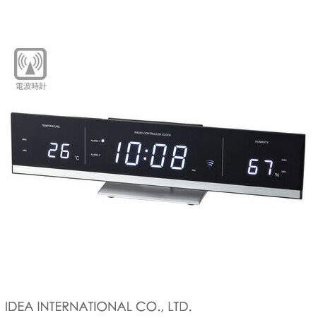 送料無料◆I.D.E.A イデア 電波LED温湿時計 [ホワイト] LCR031-WH ★キッチンポイントアップ祭★0810