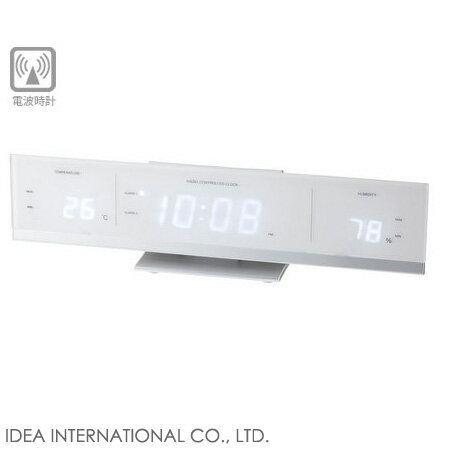 送料無料◆I.D.E.A イデア 電波LED温湿時計 [ホワイト] LCR073-WH ★キッチンポイントアップ祭★0810