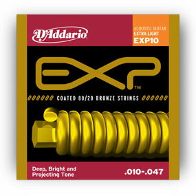 D'Addario 10-47 EXP10 80/20 Bronze Extra Light[ダダリオ][ブロンズ弦][エクストラライト][コーティング弦][アコースティックギター弦,String]