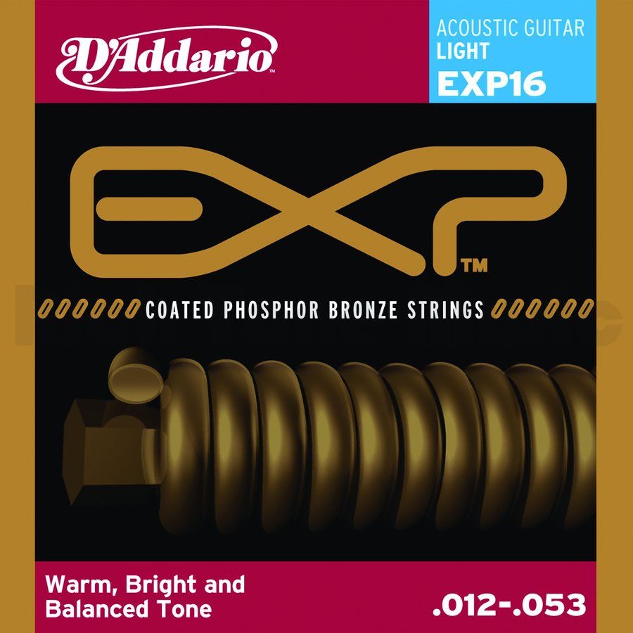 D'Addario 12-53 EXP16 Light Coated Phosphor Bronze Round Wound[ダダリオ][ライト][Coating,コーティング弦][フォスファーブロンズ弦][アコースティックギター弦,String]