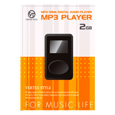 ヴァーテックス★VERTEX MP3プレーヤー2GBブラックMP3-V4BK