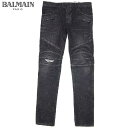【送料無料】 バルマン(BALMAIN) メンズ バイカーデニム ライダースパンツ ジーンズ S3HT500 B983 176 ブラック(黒) 【YDKG-tk】【smtb-TK】 13S