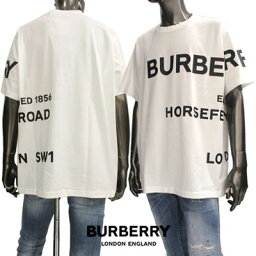 <strong>バーバリー</strong> BURBERRY メンズ トップス Tシャツ 半袖 カットソー ロゴ BURBERRYランダムロゴ付クルーネックTシャツ ホワイト 8040691 113839 A1464 (R63800/R70400/R74800) 221 2023年春夏新作【送料無料】 【smtb-TK】