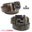 フェンディ(FENDI)リバーシブル着用可 バックルFFモチーフ・裏面総柄FFズッカ柄入りベルト