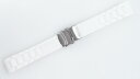 腕時計 ラバー ベルト 弓カン 20mm 白 ホワイト 三つ折れプッシュ式ダブルロックバックル 交換用工具付属 /腕時計 ラバー ベルト交換 腕時計 ラバー バンド 交換 メール便可