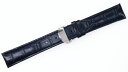 腕時計 ベルト 18mm レザー 黒 バックルタイプ プッシュ式Dバックル シルバー 交換工具付 メール便可