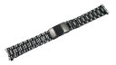 腕時計 ステンレス ベルト 19mm 弓カン ブラック 黒 ステンレス無垢 3連 サイドプッシュ式バックル 交換工具付属 メール便可 腕時計 交換 バンド