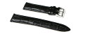 腕時計 ベルト 21mm 22mm 23mm 24mm レザー クロコダイル型押し 黒 革 sl001bk-n-s