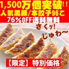 ◆超限定76％OFF◆黒豚＆本餃子96個約2kg!【送料無料】