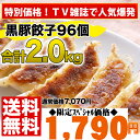 ◆5000万個突破!!◆絶品！黒豚餃子本餃子96個！約2kg送料無料