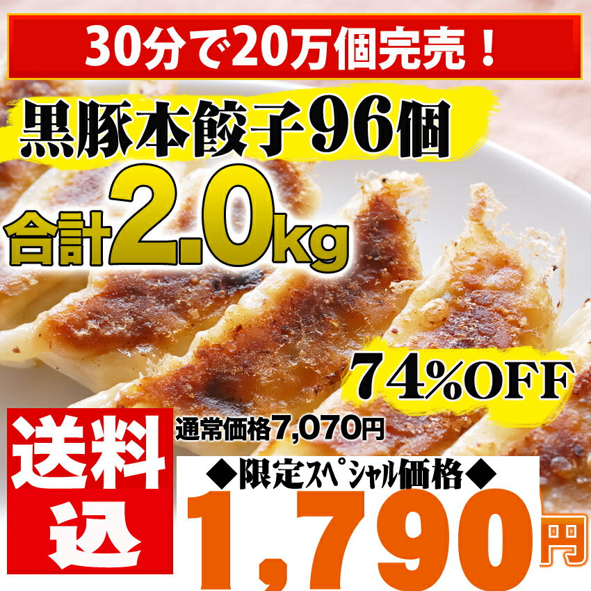 ◆超限定価格◆黒豚＆本餃子96個約2kg!