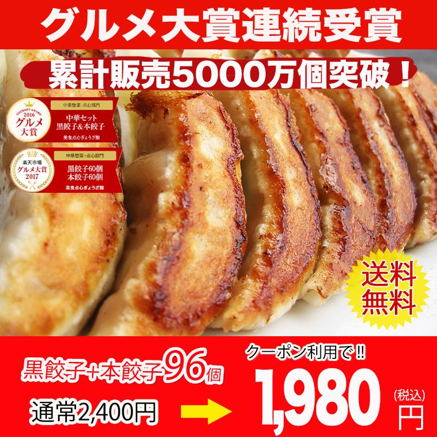 【2016年度中華総菜・点心部門グルメ大賞受賞！】餃子 送料無料 黒餃子48個本餃子48個 96個分 約16人前