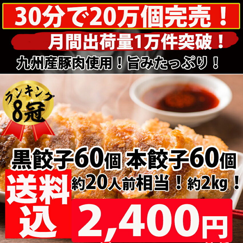 【2016年度中華総菜・点心部門グルメ大賞受賞 】餃子 送料無料 黒餃子60個本餃子60個 合計約1...:gyouzakan:10000221