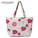 ショッピング LOCCITANE ロクシタン トートバッグ 花柄 キャンバス素材 生成り