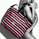 【送料無料】VICTORIA'S SECRET ヴィクトリアシークレット ビクシー バッグ トートバッグ ママバッグ 大きめ ロゴ ラメボーダー