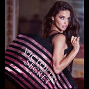 【送料無料】VICTORIA'S SECRET ヴィクトリアシークレット バッグ トートバッグ ボーダー 大きめ ロゴ キラキラ
