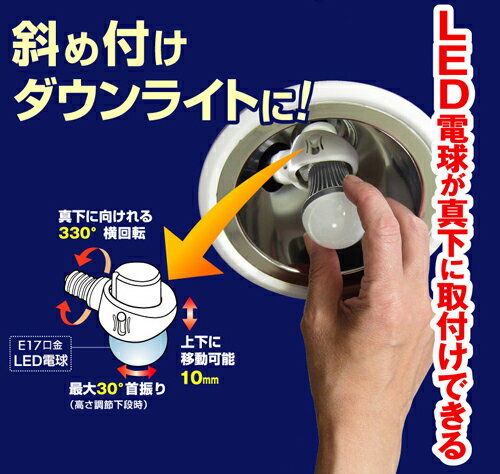 ■ライテックス E17LED 電球用 可変式ソケット 斜め付けライトに！ DS17-10