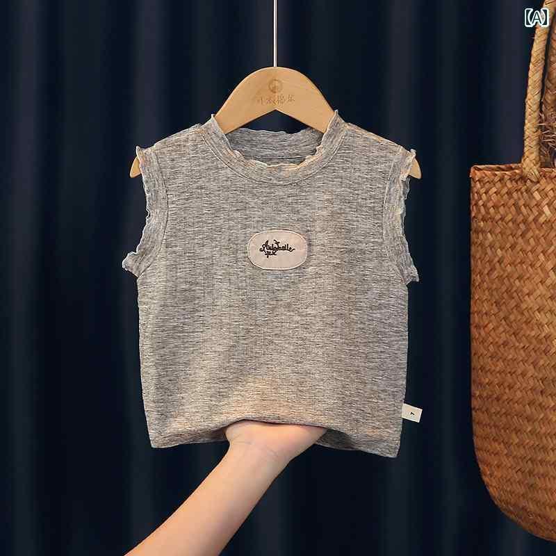 キッズ用 キャミソール タンクトップ 女の子 ベスト 夏 薄手 冷感 2025 素敵な Tシャツ ベビー ガール アウターウェア 子供用 コットン トップ