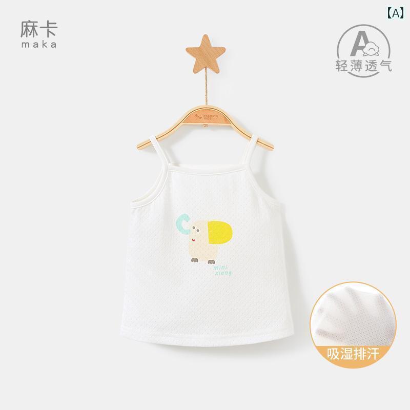キッズ用 キャミソール タンクトップ 女の子用 キャミソール 夏生 児 薄手 コットン 幼児用 ボトム ウェア 薄型 腹 保護 トップ ベビー 服